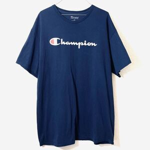 Champion Logo Graphic Tee Shirt Navy Blue Red